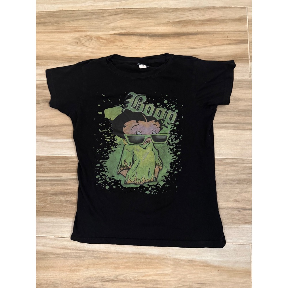 Popular Sports Betty‎ Boop Graphic T-Shirt Black Green XL Streetwear Style Tee